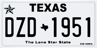 TX license plate DZD1951