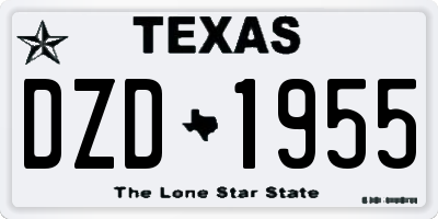 TX license plate DZD1955