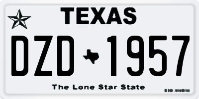 TX license plate DZD1957