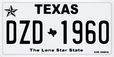 TX license plate DZD1960