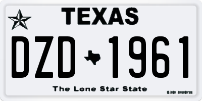 TX license plate DZD1961