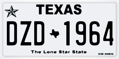 TX license plate DZD1964