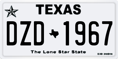 TX license plate DZD1967