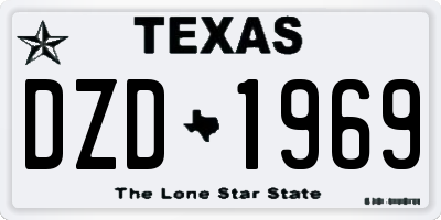 TX license plate DZD1969
