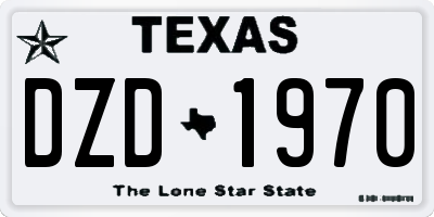 TX license plate DZD1970