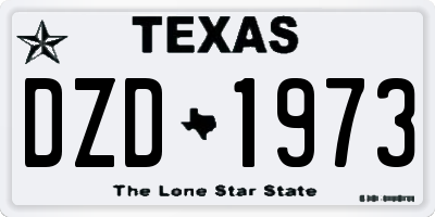 TX license plate DZD1973