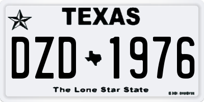 TX license plate DZD1976