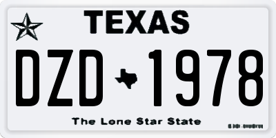 TX license plate DZD1978