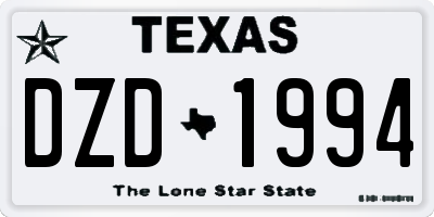 TX license plate DZD1994