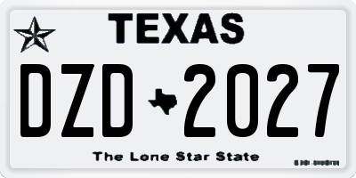 TX license plate DZD2027