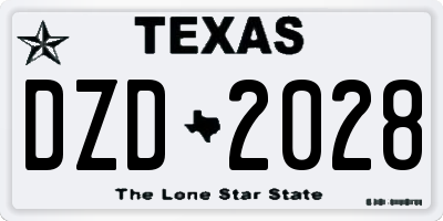 TX license plate DZD2028