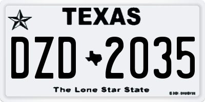 TX license plate DZD2035