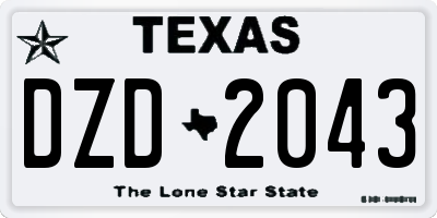 TX license plate DZD2043