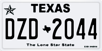 TX license plate DZD2044
