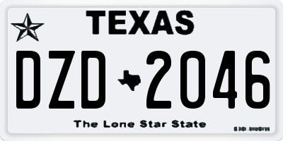 TX license plate DZD2046