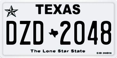 TX license plate DZD2048