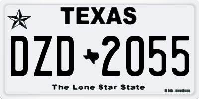 TX license plate DZD2055