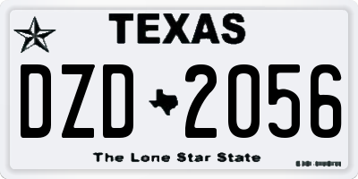 TX license plate DZD2056