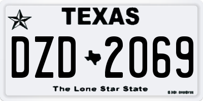 TX license plate DZD2069