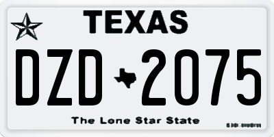 TX license plate DZD2075