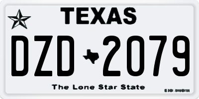 TX license plate DZD2079