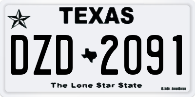 TX license plate DZD2091