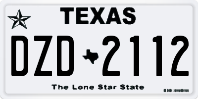 TX license plate DZD2112