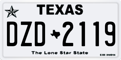 TX license plate DZD2119