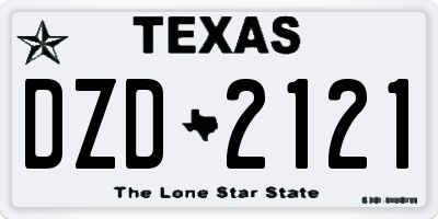 TX license plate DZD2121