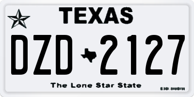 TX license plate DZD2127