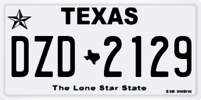 TX license plate DZD2129