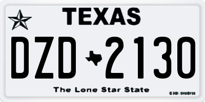 TX license plate DZD2130