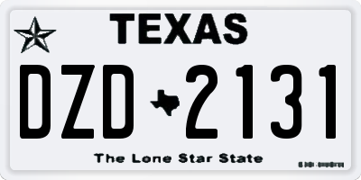 TX license plate DZD2131