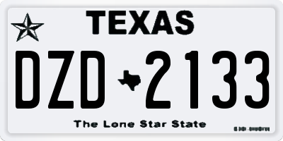 TX license plate DZD2133