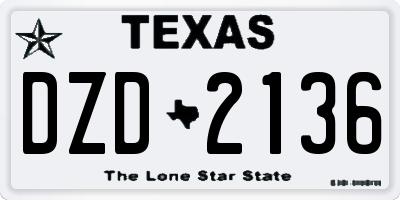TX license plate DZD2136