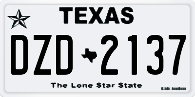 TX license plate DZD2137