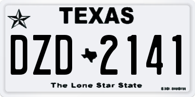 TX license plate DZD2141