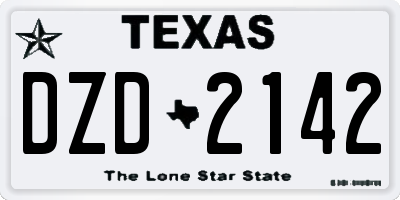 TX license plate DZD2142