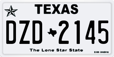 TX license plate DZD2145