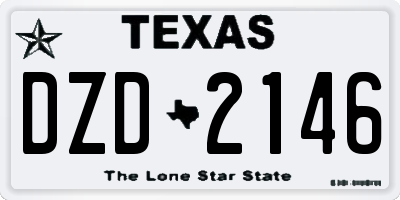 TX license plate DZD2146
