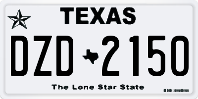 TX license plate DZD2150