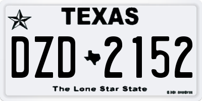 TX license plate DZD2152
