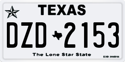 TX license plate DZD2153