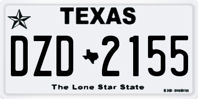TX license plate DZD2155