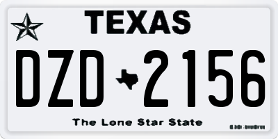 TX license plate DZD2156