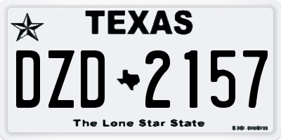 TX license plate DZD2157
