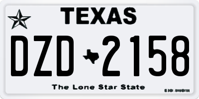 TX license plate DZD2158