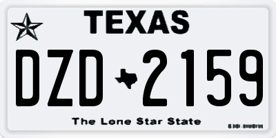 TX license plate DZD2159