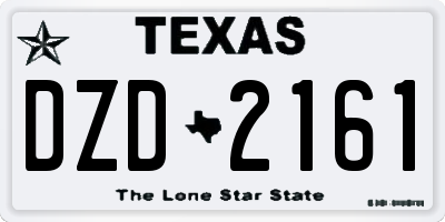 TX license plate DZD2161