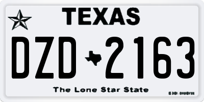 TX license plate DZD2163